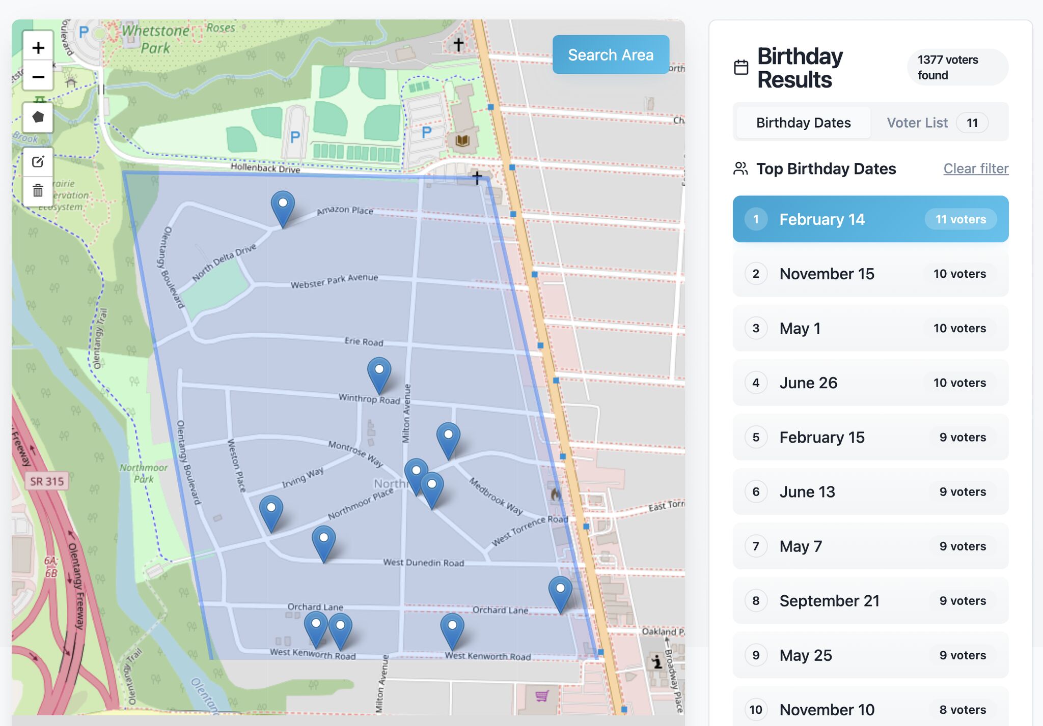 Neighbor Explorer - Birthday Results